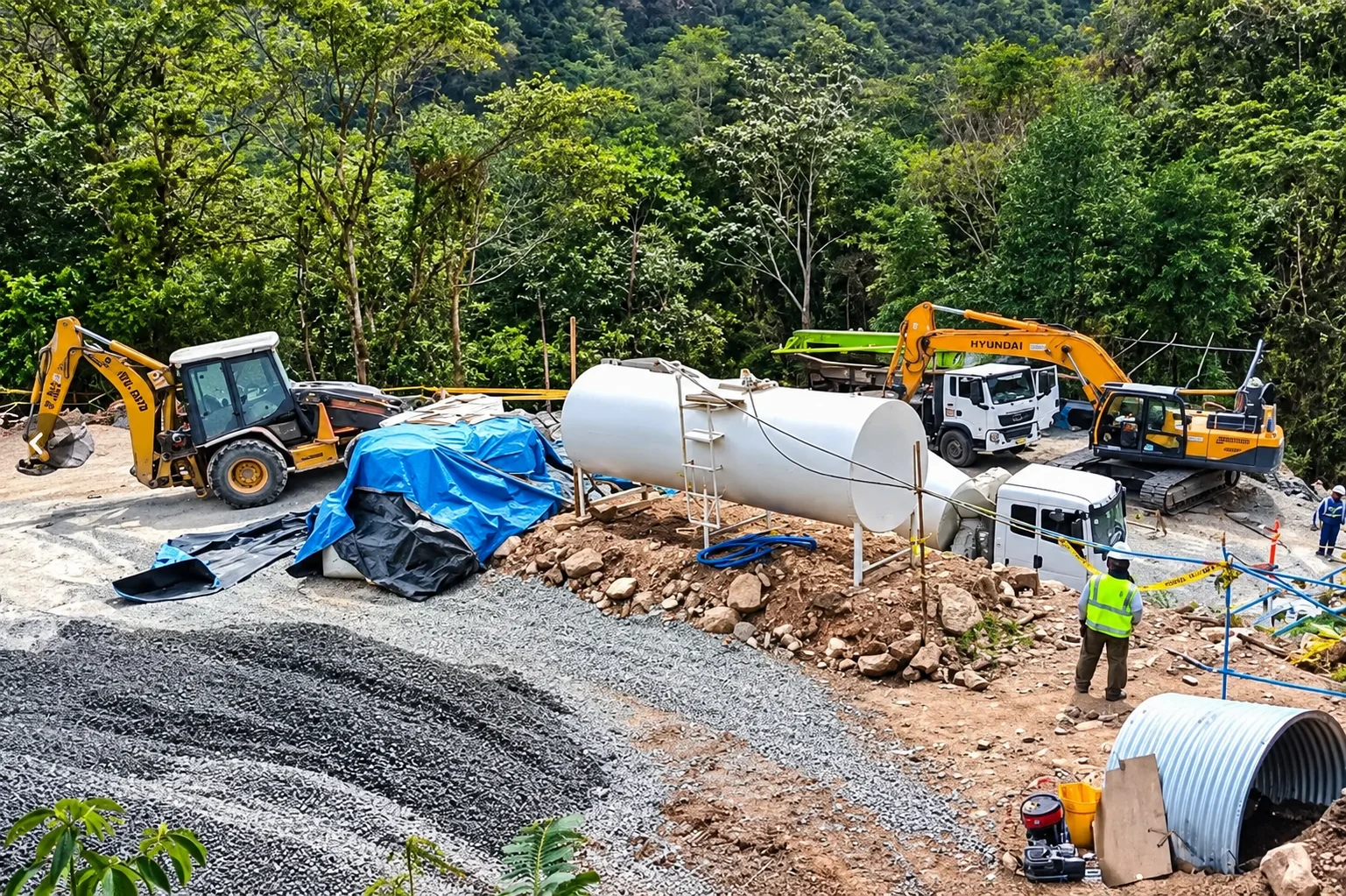 Operaciones de construcción y maquinaria de Transerbi